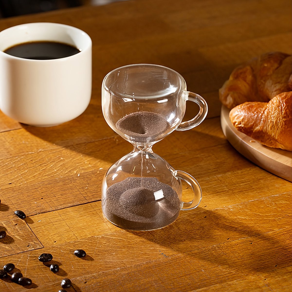 thegreenhead's tweet image. Coffee Break Sand Timer ☕️⏳
This 15-minute sand timer has upper and lower glass bulbs shaped like coffee cups and has gravity-powered flowing sand that looks just like real ground coffee.

▼ Link in comments.
#coffee #timers #break