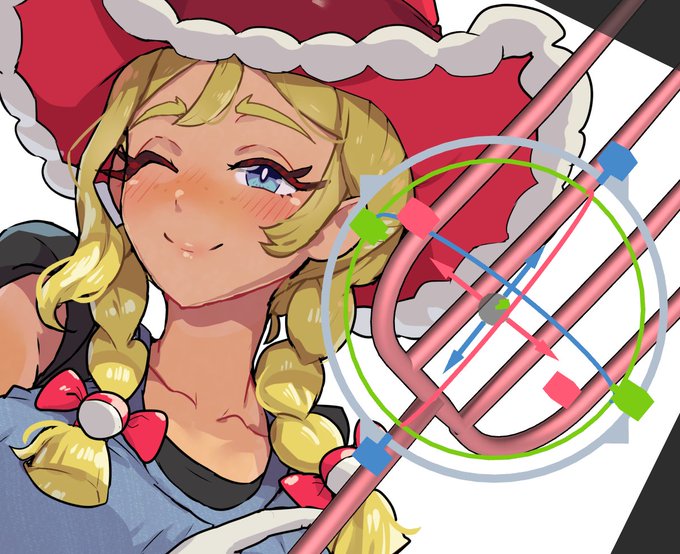 ピッチフォークはblenderのカーブから作成。 