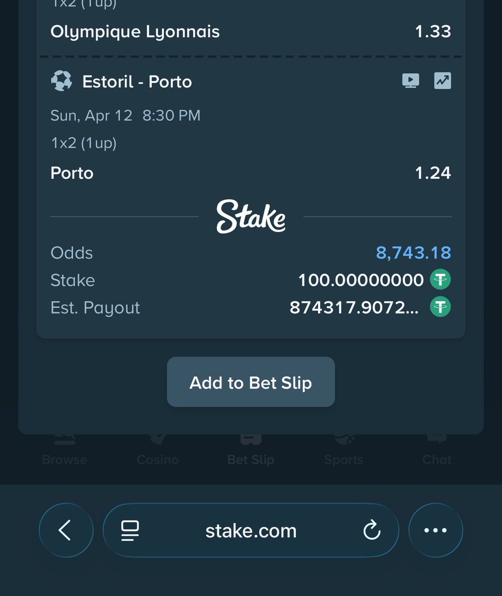Football on Stake 

133 odds stake.com/sports/home?be…

11 odds stake.com/sports/home?be…

8.8k odds stake.com/sports/home?be…

18 odds stake.com/sports/home?be…

Use stake shield 🛡️ (flex bet) for higher winning potential 🔥

Register an account via stake.com/?c=f213c5ba25&…

Use welcome