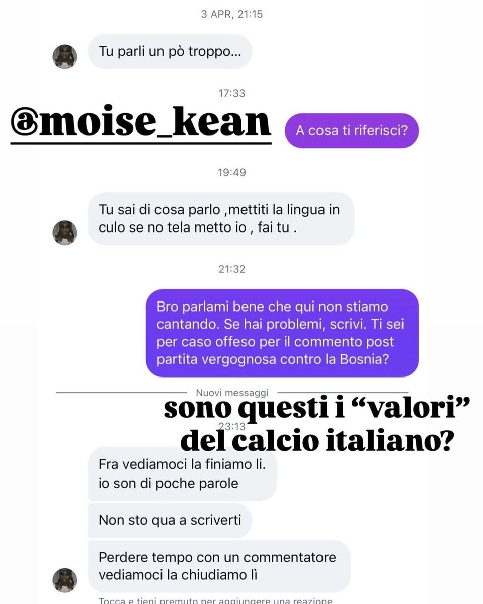 CalcioPillole's tweet image. Botta e risposta social tra il noto Tipster Pengwin e Moise Kean 👀📲👇🏼

#CalcioinPillole #Kean #Pengwin