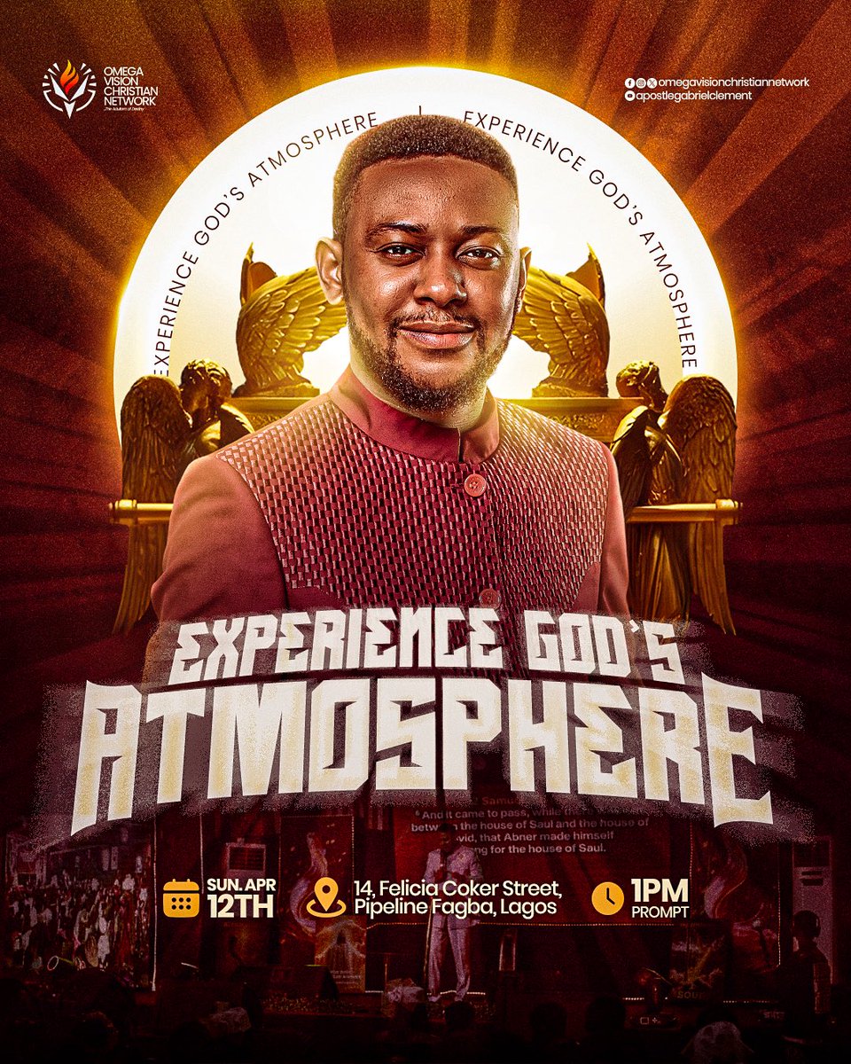 OmegaVision_'s tweet image. Now live: EXPERIENCE GOD'S ATMOSPHERE - Omega Vision Christian Network - app.waystream.io/live/omegavisi…

#Sunday #Service #GodsPresence #OmegaVisionChristianNetwork #ApstGabrielClement