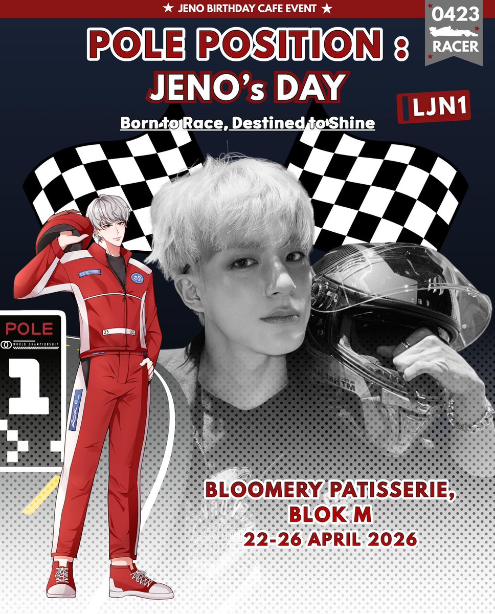 💙 GA #JelliesforLJN
🎟 Pole Position — Lee Jeno Birthday Cafe 🏁
[25 April - Fast Lane]

𝐑𝐮𝐥𝐞
Rep dengan
— hal yang kamu sukai dari Lee Jeno yang bisa menginspirasi/memotivasi kamu

𝐂𝐥𝐨𝐬𝐞
🗓 13-04-26 ⏰ 23.07 WIB

𝐍𝐨𝐭𝐞
— Tidak wajib follow kami
— No akun GA Hunter
