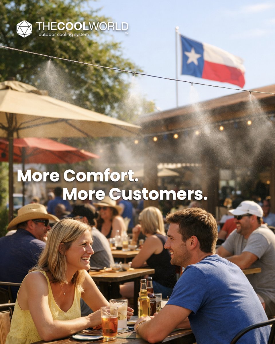 THECOOLWORLDnet's tweet image. ☀️ Sunshine, good vibes… and a perfectly cooled terrace 

Give your guests the ultimate outdoor experience — fresh, cool air even on the hottest days.
Because comfort isn’t a luxury. It’s what keeps people coming back.

👉 Upgrade your outdoor space
#Summer #StayCool #CoolAir