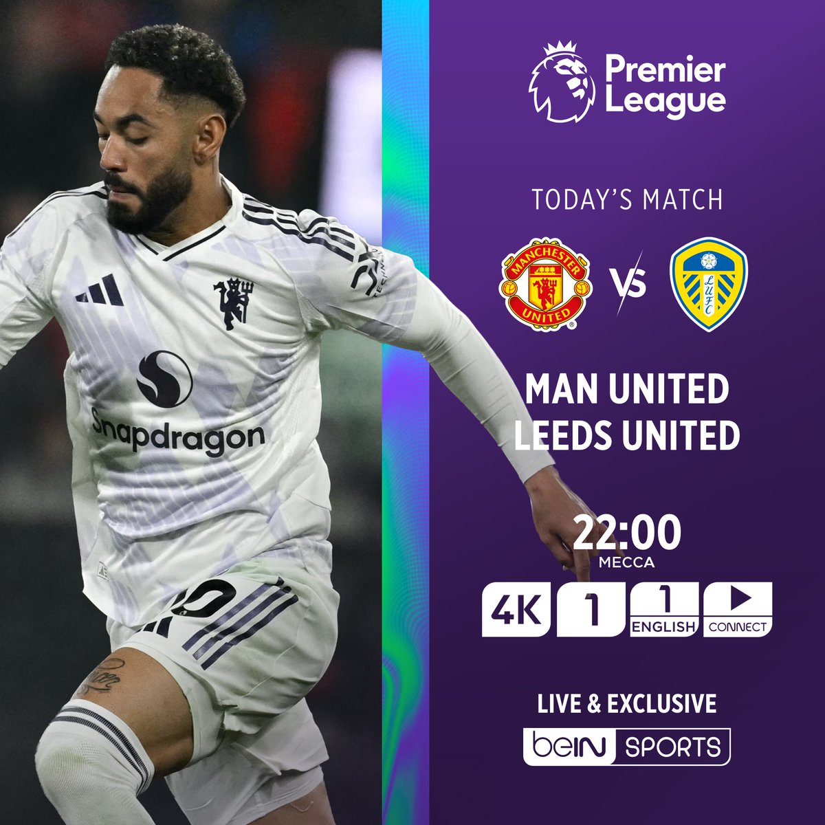 beINSPORTS_EN's tweet image. Monday night football ⚽️

📦 Subscribe now for all the action 👇

🔗 bit.ly/beINRenew
📱 wa.me/97440090000

#beINPL #MUNLEE 👹⚪️