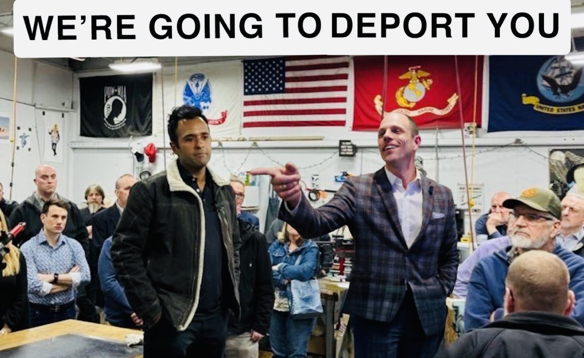 <a href="/VivekGRamaswamy/">Vivek Ramaswamy</a> Could those people have looked more depressed?

Also, why do Vivek’s eyes look like he just came off a stimulant?

Vote Putsch