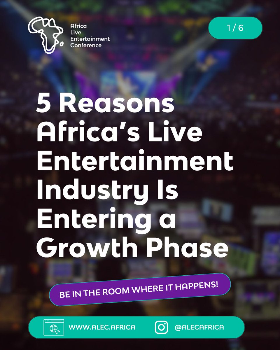 purplefireent's tweet photo. Africa’s live music market is growing fast but who’s building the infrastructure? Move beyond the hype. Join the room shaping real systems, deals, and the future of touring.
ALEC 2026
📅 April 23–25
🎟️ Link in bio
#ALEC2026 #AfricaLive #LiveEntertainment https://t.co/AIaWkMZtsK