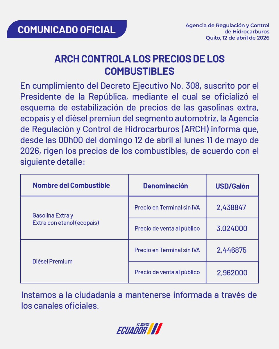 Agencia de Regulación y Control de Hidrocarburos tweet media