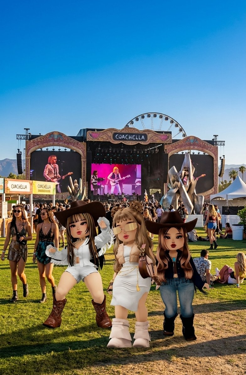 blesscrys's tweet image. Serving looks hotter than the desert 🌵🔥 #RobloxFashion #Digitalfashion  #Robloxugc #Coachella2026