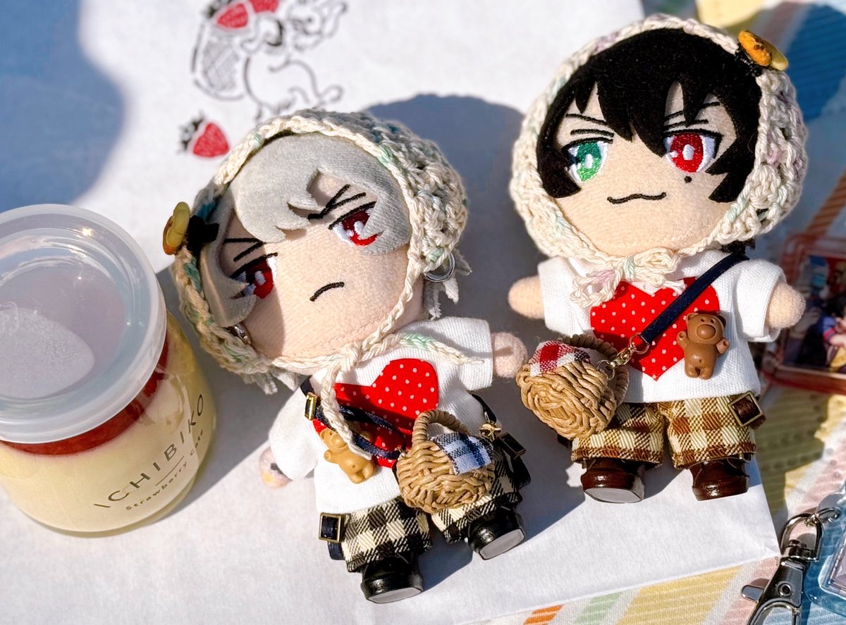 みやまさんのかごバッグ、かわいいのは当たり前すぎるのですが、長さ調節できるしワンタッチでつけられるのでほんとにおすすめです🥰
（10㎝ぬいたちです✨）