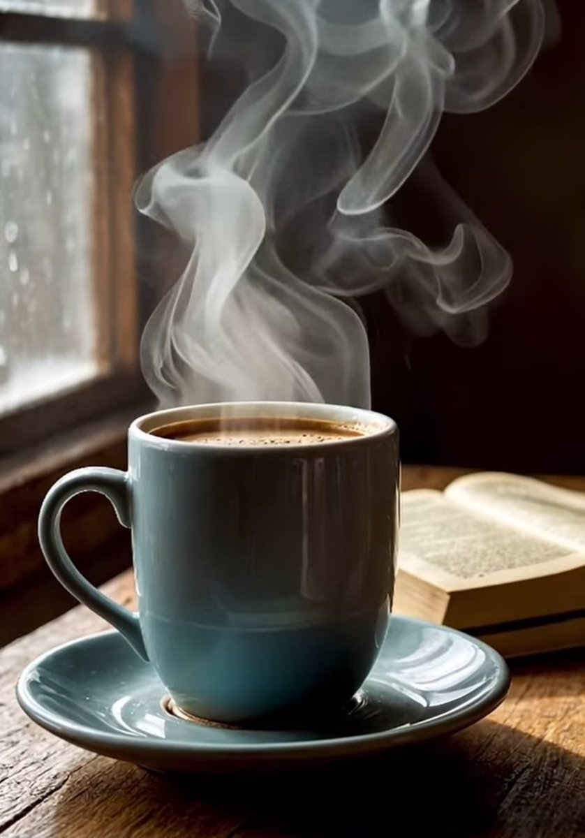 Que mejor despertar con un ☕y un buen 📖...quien me acompaña?
