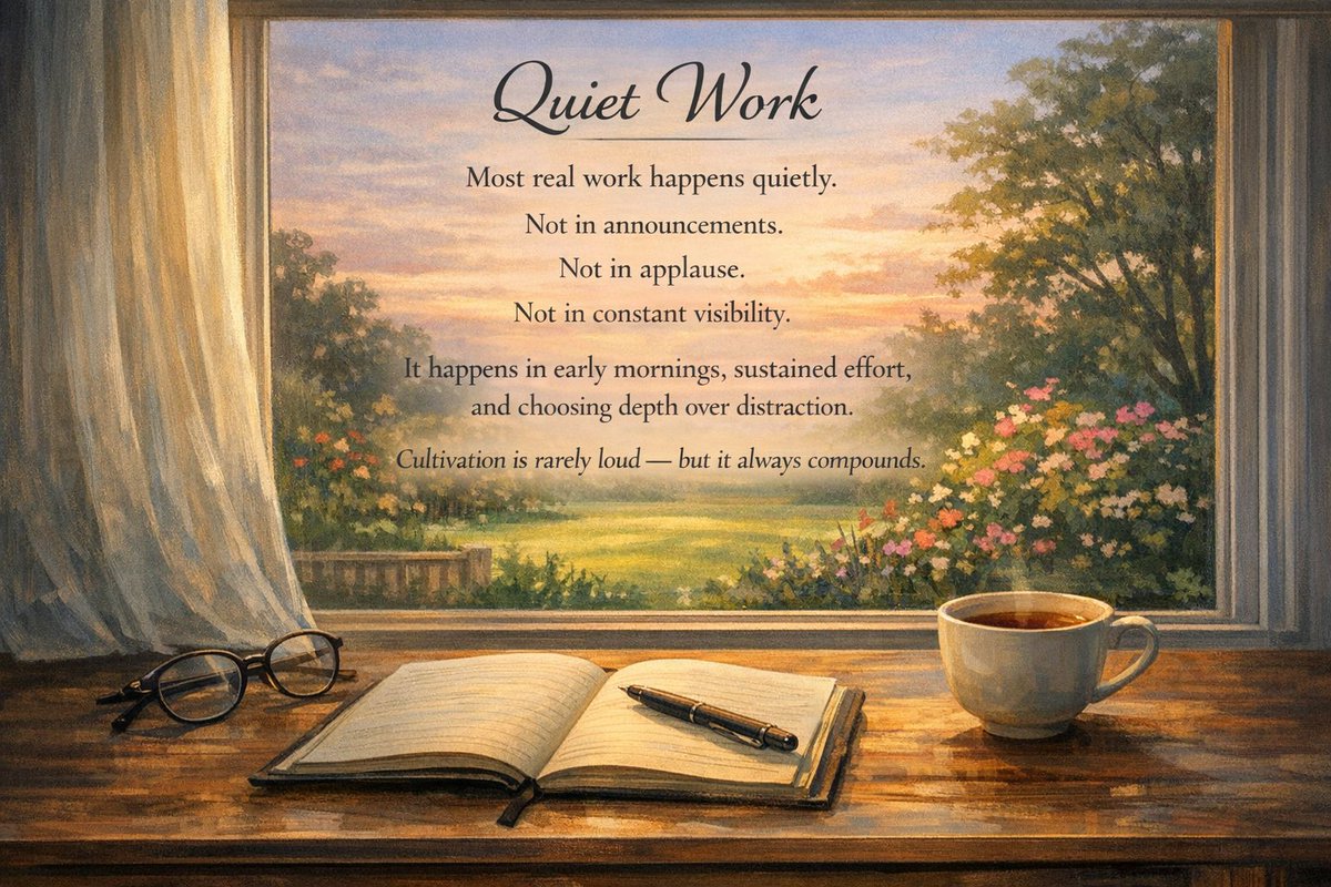 dearsrinivas's tweet photo. It happens in early mornings, sustained effort, and choosing depth over distraction.
Cultivation is rarely loud — but it always compounds. https://t.co/OOqFlQYz7S