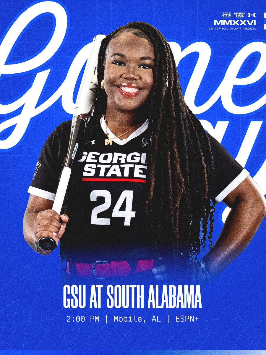 GSU_Softball's tweet image. The rubber match 🤺

📍Mobile, Ala.

🆚 South Alabama
⏰ 2 PM
📊 tinyurl.com/432mz287
📺 tinyurl.com/3ubmwnrf

#LightItBlue | #WIT