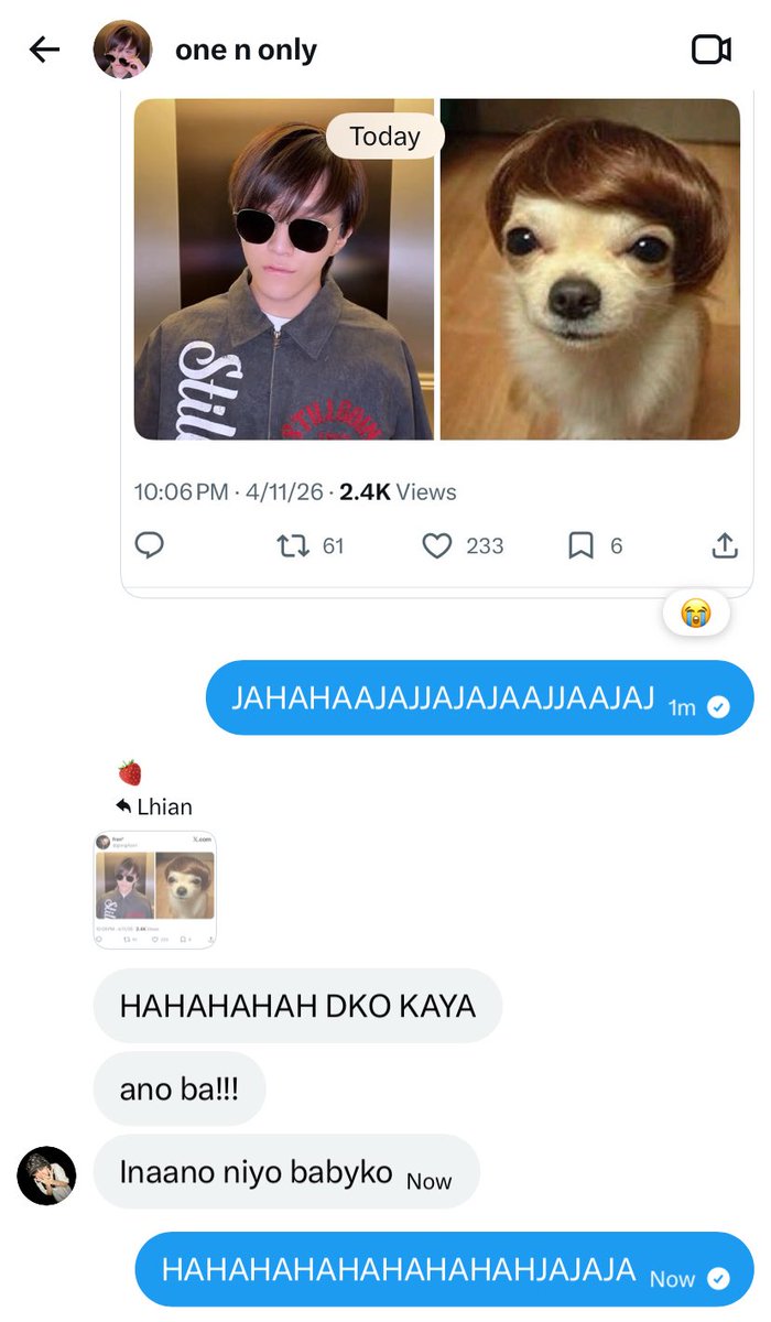 ridewithgyuuu's tweet image. HAHAHAHAHAHAHHAHA AYOKO NA TAWANG TAWA PARIN AKO 😭 @yemashimynyz @lhncrydrs_ @doorzie_53023