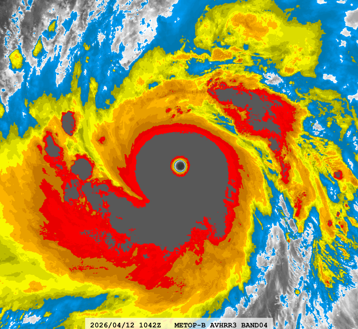 zeb199818's tweet photo. #04W Typhoon #SINLAKU
Satellite: #METOPB #AVHRR3
Channel : B04 (10.8 µm) 1.1 km
Time : 2026/04/12 1042Z
Eye Temp : 25.0876 °C
Data Source : #EUMETSAT Data Store L1B
CPA : ~220 km https://t.co/sr6zVTTtC3