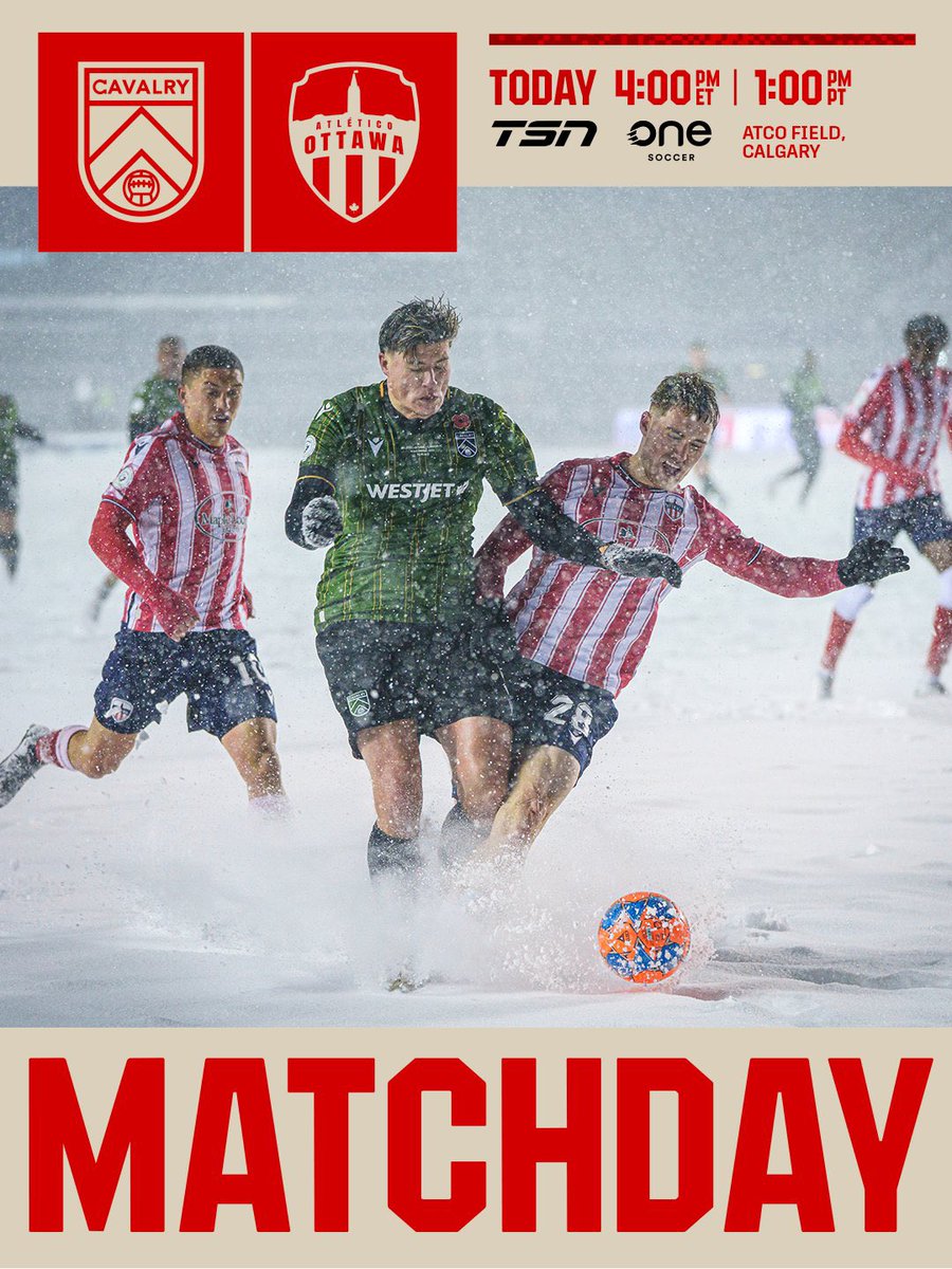 CPLsoccer's tweet image. Different venue. Same forecast. ❄️

In a rematch of last year's legendary CPL Final, Cavalry FC host Atlético Ottawa at ATCO Field.

#CPLSoccer

Match Preview: cplsoccer.com/news/preview-c…