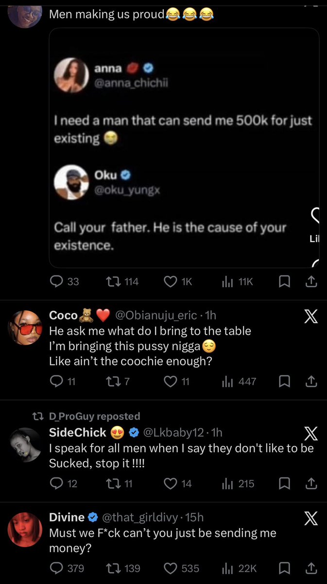 validbad_'s tweet image. X NG de very very disgusting, especially the female creators. See wetin just line up for my TL.

#twitterng