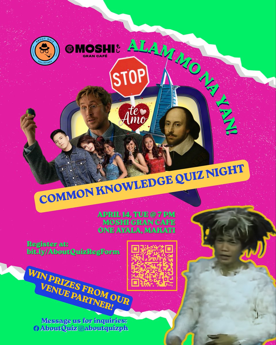 aboutquizph's tweet photo. Common Knowledge Quiz night happening this coming Tuesday at Moshi Gran Cafe! 

Register now: https://t.co/b3u9O0diSb

#quiznight #aboutquizph #eventsph https://t.co/U5pSAwURW9