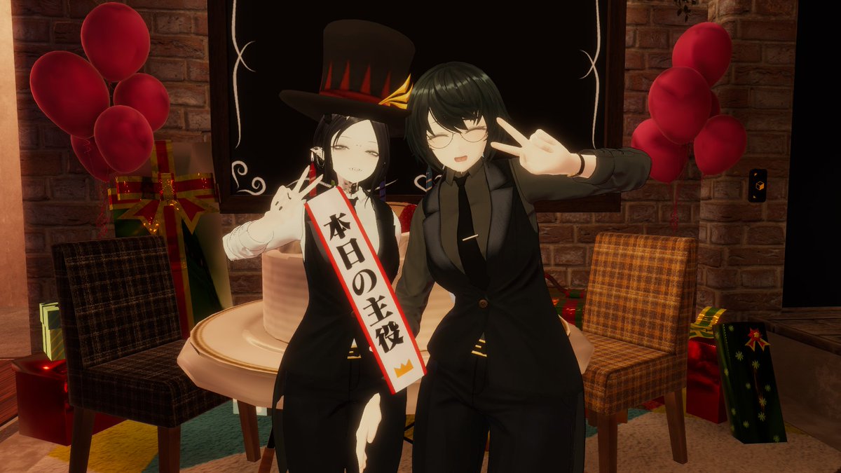 Hide_VRChat's tweet photo. 今年の誕生日インスタンスの写真
来てくれた方、お祝いの言葉をくれた方ありがとうございました！
今年もまた一年よろしくね！
#VRChat https://t.co/Ao9lWEZor9