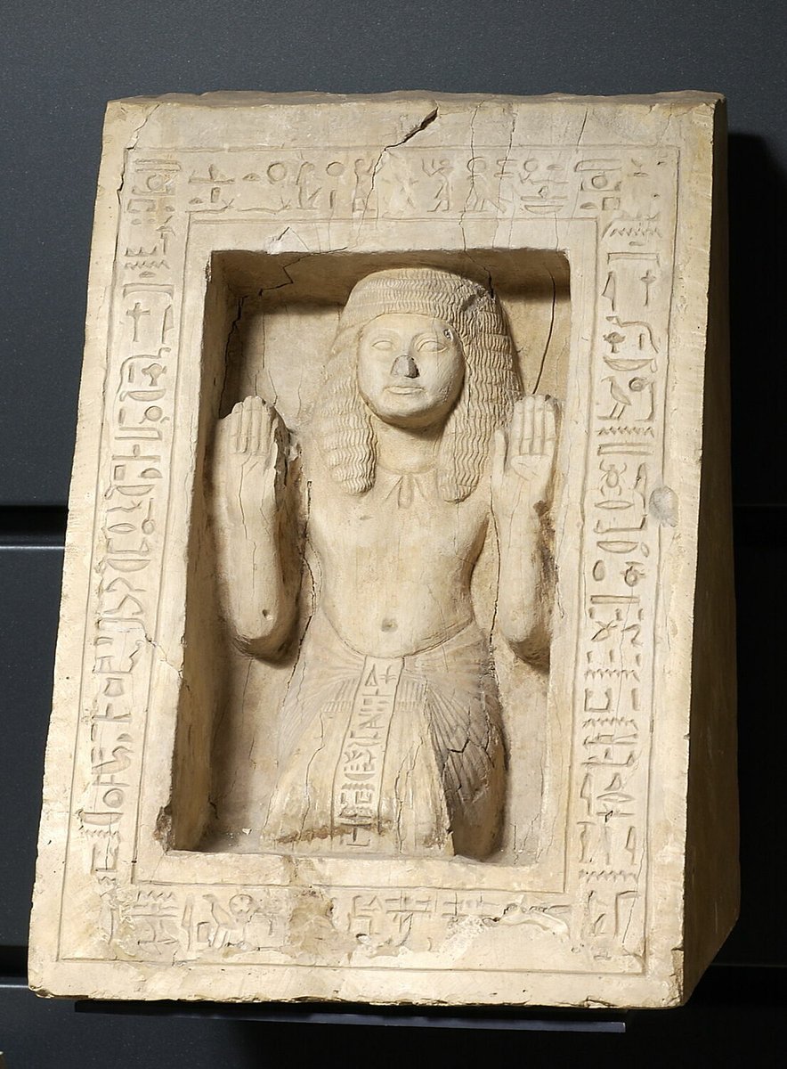 egyptomuseum's tweet image. A pyramid window of Nakhtmin, high priest of Min and Isis in Akhmim and overseer of works for Ay.

New Kingdom, 18th Dynasty, ca. 1330-1295 BC.

Now in the Louvre. E 10265