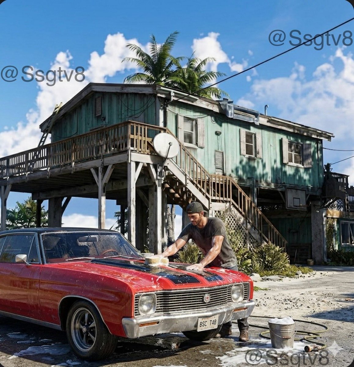 Ssgtv8's tweet image. 💭Ideas we might see in a game GTA6

Refueling the car .⛽️

Changing the car tires . 🛞

Washing the car . 🚗🧼

GTA 6 

#rockstargames #game #GTA6 #gta6trailer #GTAVI