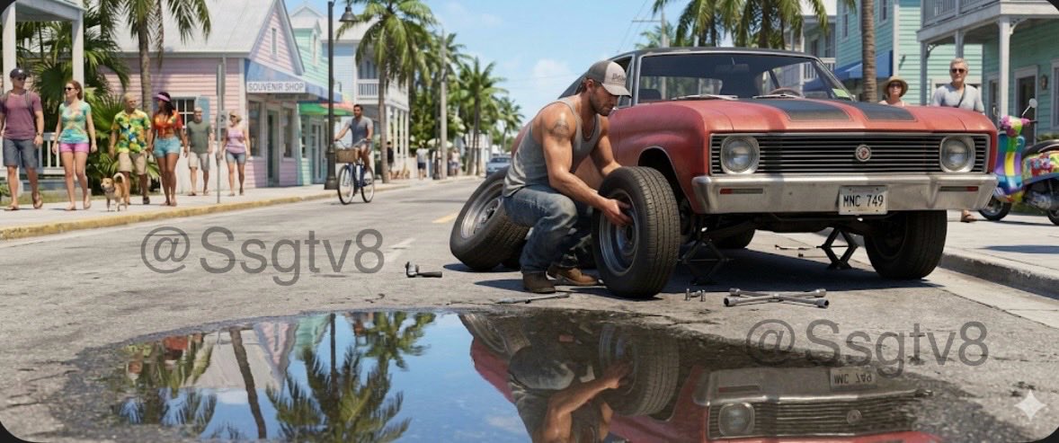 Ssgtv8's tweet image. 💭Ideas we might see in a game GTA6

Refueling the car .⛽️

Changing the car tires . 🛞

Washing the car . 🚗🧼

GTA 6 

#rockstargames #game #GTA6 #gta6trailer #GTAVI