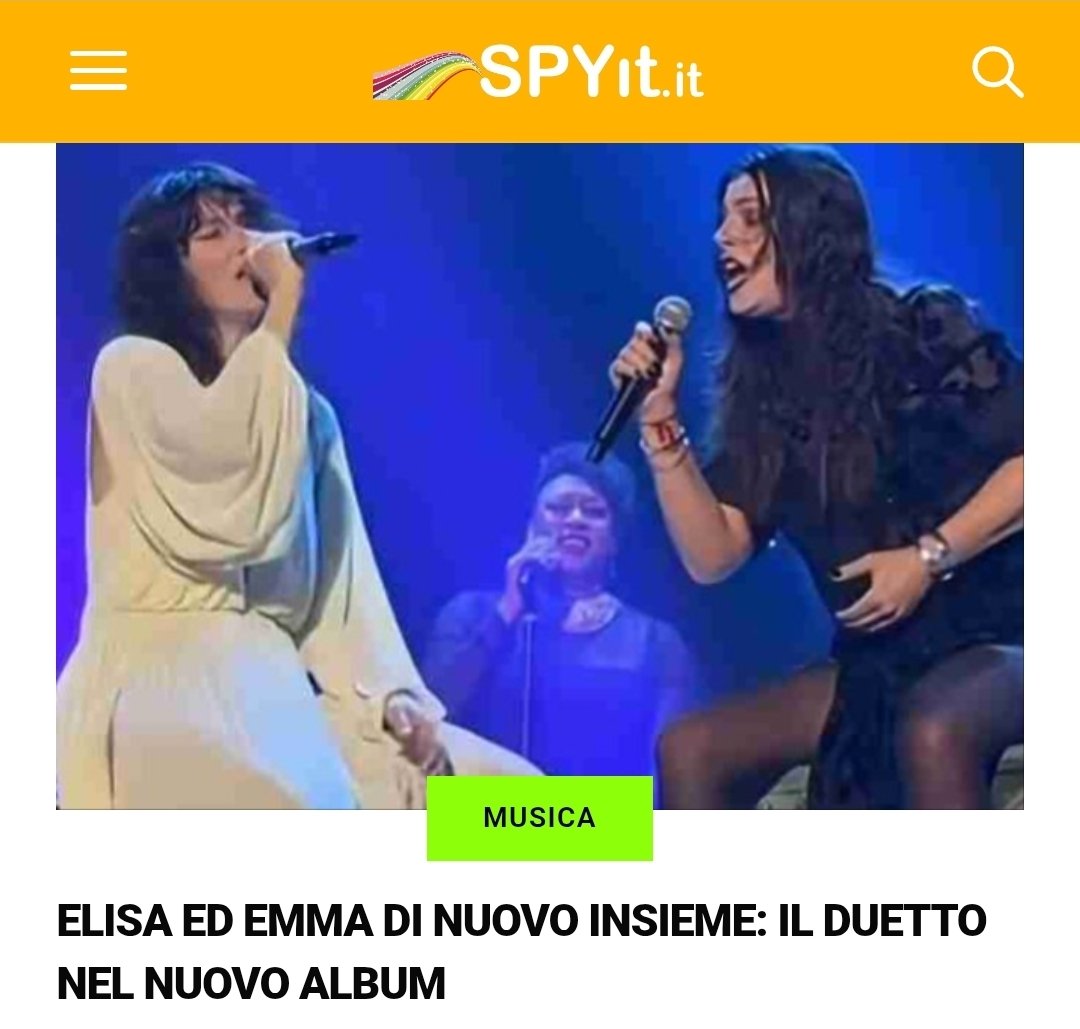 SPYit_official's tweet image. Elisa ed Emma di nuovo insieme: il duetto nel nuovo album di...  👉
spyit.it/elisa-ed-emma-…

#elisa #emma #musicaitaliana