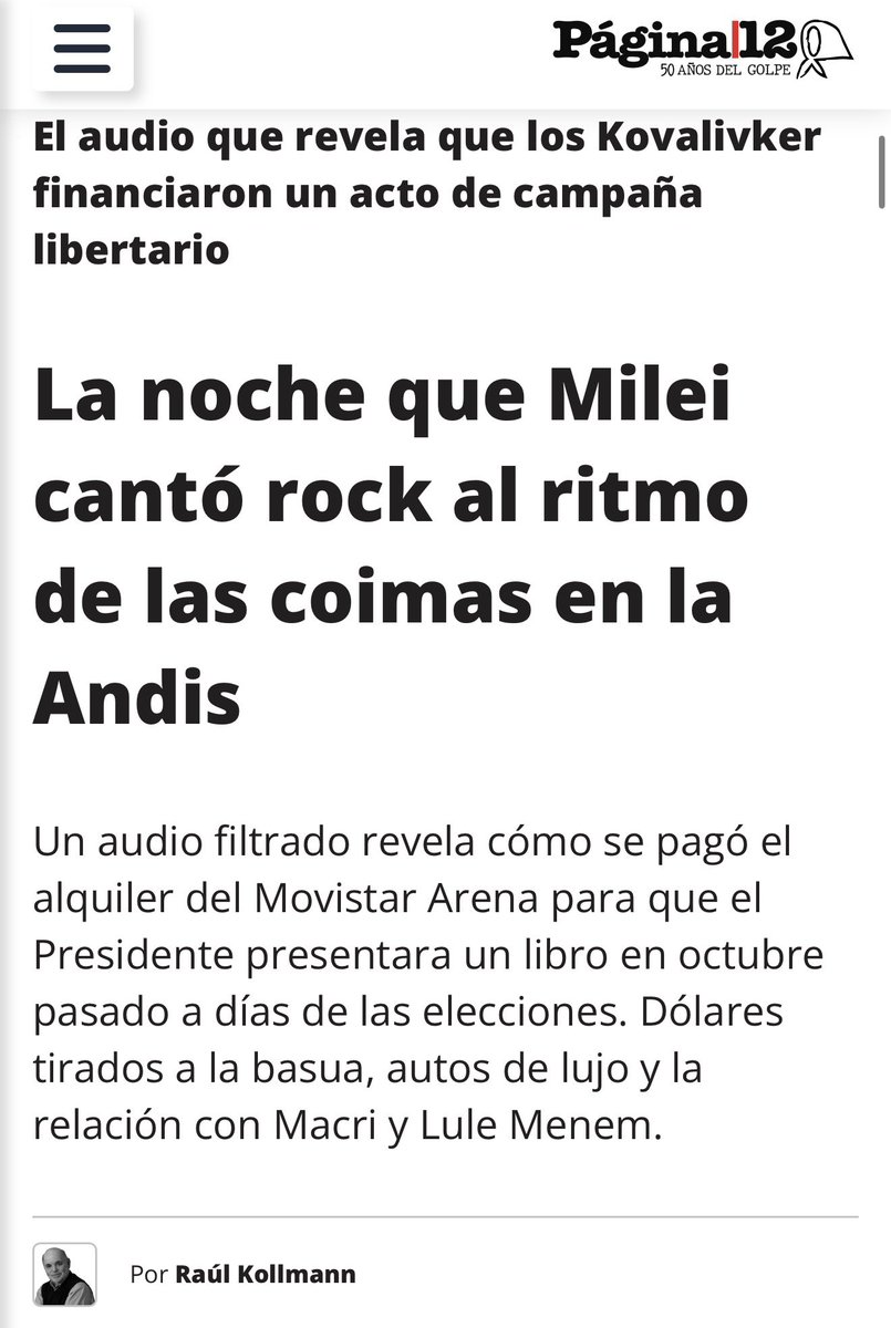 La plata para el show de Javier Milei en el Movistar Arena provino de los Kovalivker, vinculados a la estafa de ANDIS, a las COIMAS de Karina Milei.