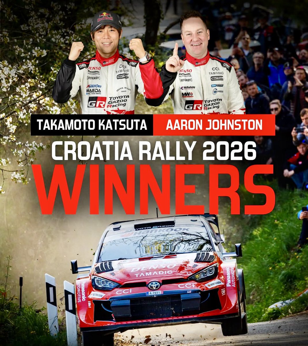 oudkerk30's tweet image. WRC Rally de Croacia / Un amargo Neuville comete un error a poco del final y Katsuta (Toyota GR Yaris Rally1) hereda la victoria.
. Primera victoria de Lancia en Rally2. Nota: diarioautomotor.blogspot.com/2026/04/wrc-ra… #WRC2026 #Croacia2026