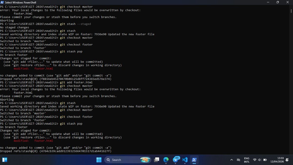 IlomsTech19's tweet image. 🦖
Day 1 of learning Git
So today I learned a lot about git:
Git init, git status, git add, git commit -m, git log, git log --oneline, git branch, git git checkout, git checkout -b, git diff git stash etc.
I also learned how to write this commands in powershell 💪
#LearnInPublic