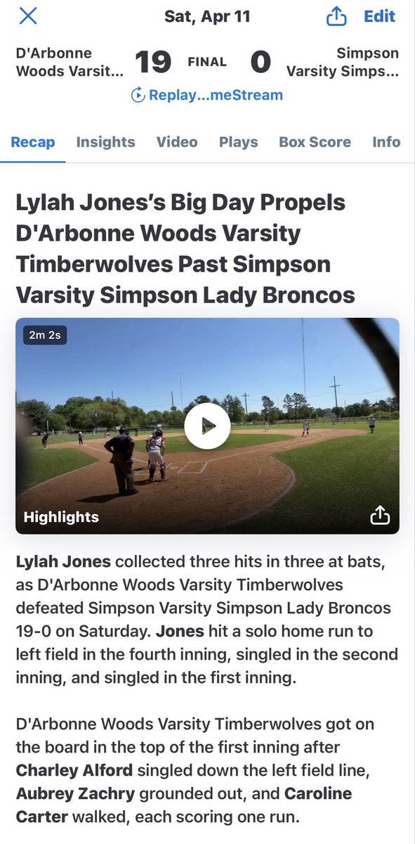 DWCS_SOFTBALL's tweet photo. https://t.co/xRfJ33Ybi1