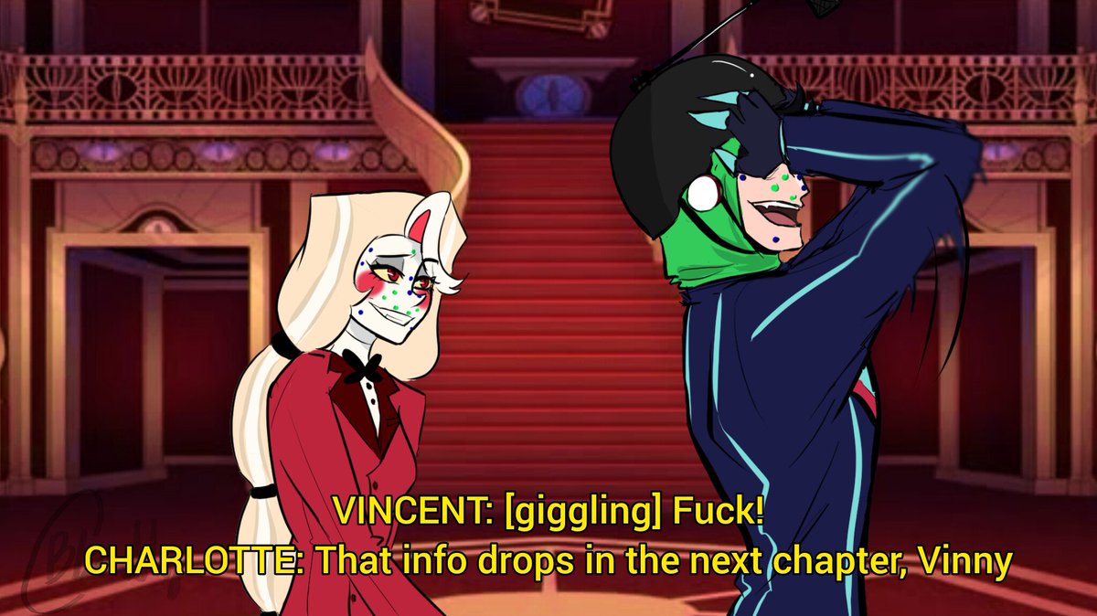 BlindlyCeci's tweet image. When you leak your character's deadname before Alastor does
#hellywoodAU #hazbinhotel #vincentwhittman