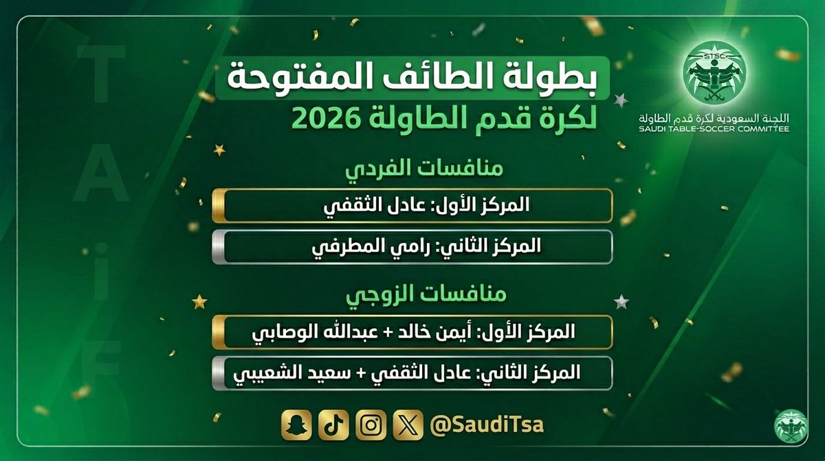 اللجنة السعودية لكرة قدم الطاولة tweet media