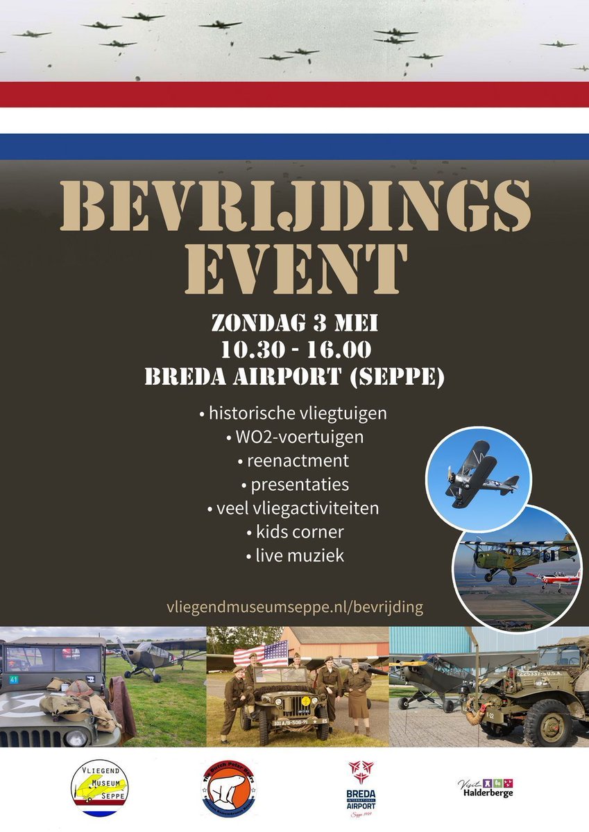 vliegendmuseum's tweet photo. Kom je op 3 mei vieren met  Vliegend Museum Seppe en The Dutch Polar Bears  op Breda Airport? 
Info: https://t.co/B0qyTEVLCZ 
#vliegendmuseum #81jaarvrijheid #81jaarvrede https://t.co/JGqXzQaTA5