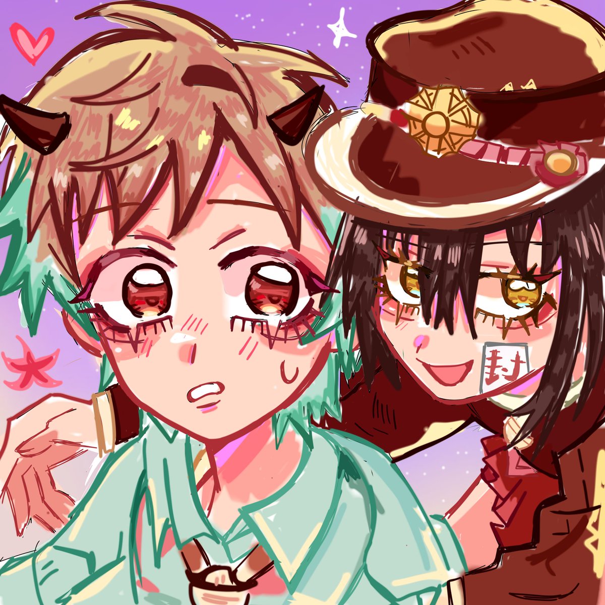 KessyChevalier's tweet image. HANAKO AND YASHIRO GENDERBEND IN MY STYLE ! #ART #yashironene #hanako #toiletboundhanakokun #genderbend #manga #anime