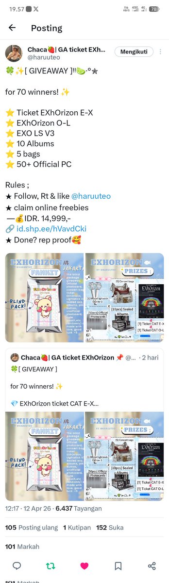 oshpittt's tweet photo. @haruuteo Done.. Semoga rejeki 😊 https://t.co/7QEiqKKTKV