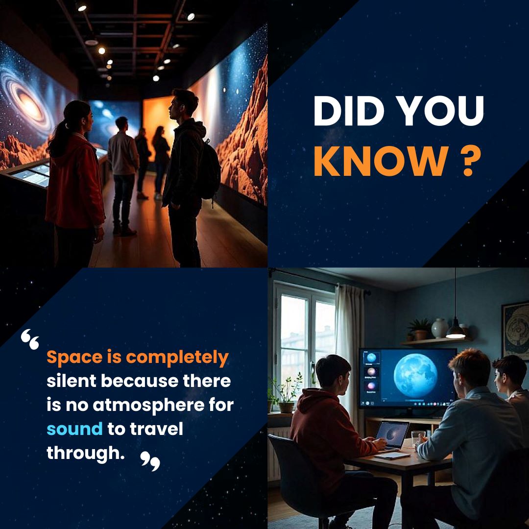 oxcamford's tweet image. Did you know? Space is completely silent—no atmosphere for sound to travel through! 🌌
Discover the wonders of space and aerospace at Oxcamford.
#SpaceFacts #Aerospace #SilentSpace #STEMEducation #FutureExplorers #Oxcamford #OxcamfordPrograms