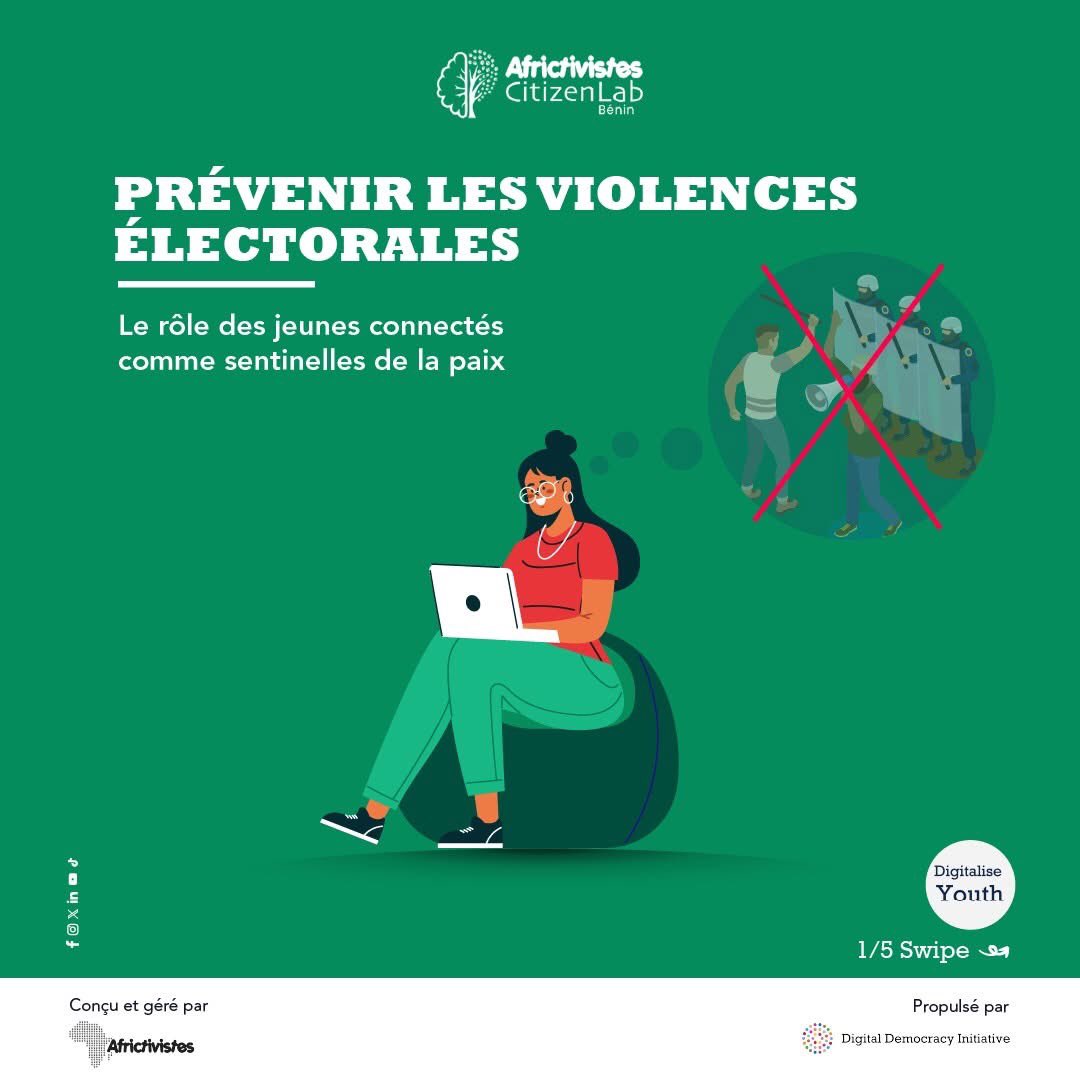 CitizenLab_BN's tweet photo. Dans une interview signée @EugeneDeguenon des pistes concrètes émergent pour prévenir les violences électorales.

La paix électorale commence aussi en ligne. Swipe pour découvrir les clés.

@AFRICTIVISTES @YouthCohort 

#ACLB #CitizenLab #AfricTivistes #DigitalDemocracy #YDC https://t.co/owrMpKRbxZ