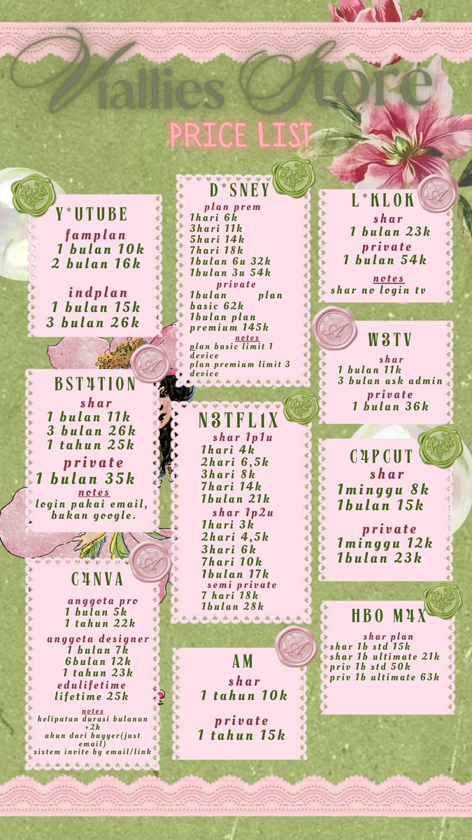 rezadaaisy's tweet photo. wtb wts netflix disney capcut canva wetv hbo max youtube prem lightroom bstation cepat murah butuh need apk premium  polarr ibis paint jajan nonton stream ngedit #zonajajan #zonauang https://t.co/BHEd1Ee1cp