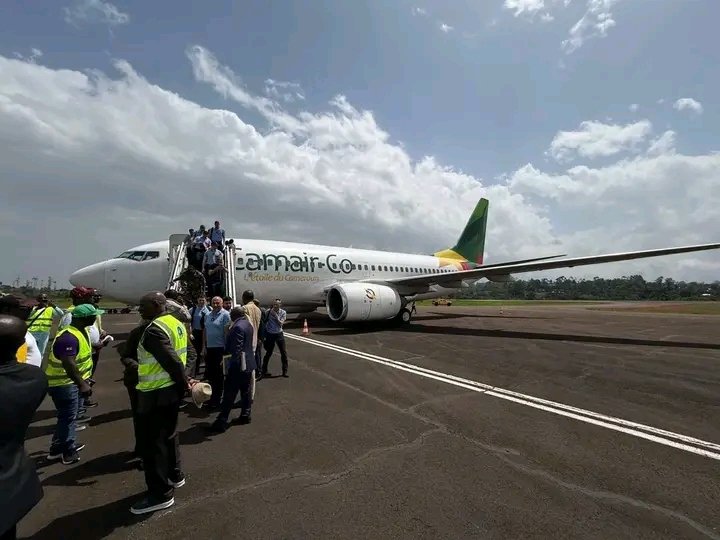 eni_che's tweet photo. The Vatican inspection team, have arrived at the  Bamenda Airport today, Sunday, April 12, 2026, They landed at 10:56 a.m. The visit marks the final verification of preparations ahead of Pope Leo XIV’s episcopal visit. 
#WeAreReady
#AmbaNaBadLuck
#Bamenda https://t.co/YZCHoMrG2o