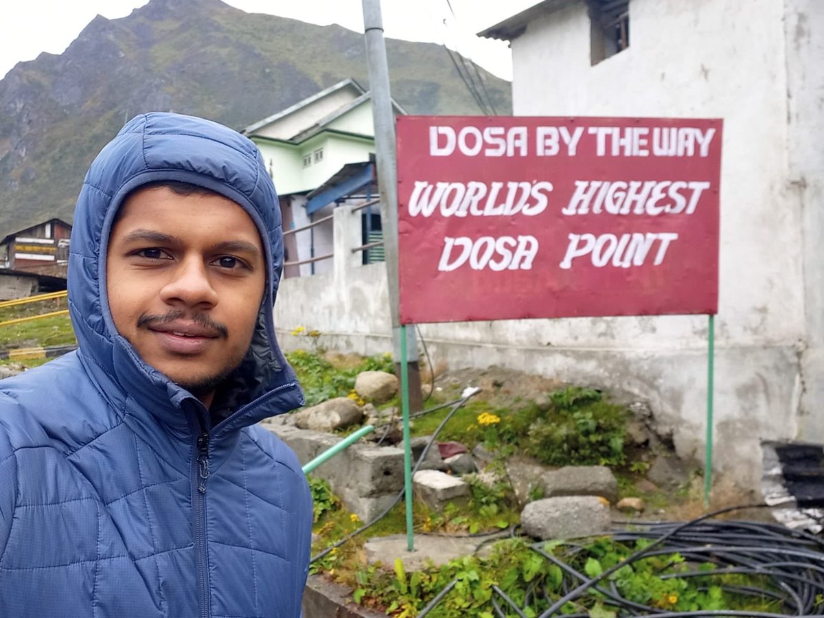PranavBalakris7's tweet photo. Circa 2023. At the humble dosa point in north Sikkim. The South Indian in me couldn’t contain my excitement when I saw this board. 😂❤️ https://t.co/iCgyiDhT8j