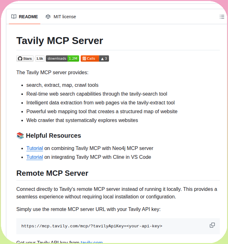 tom_doerr's tweet image. Tavily MCP server for search and extraction

github.com/tavily-ai/tavi…
