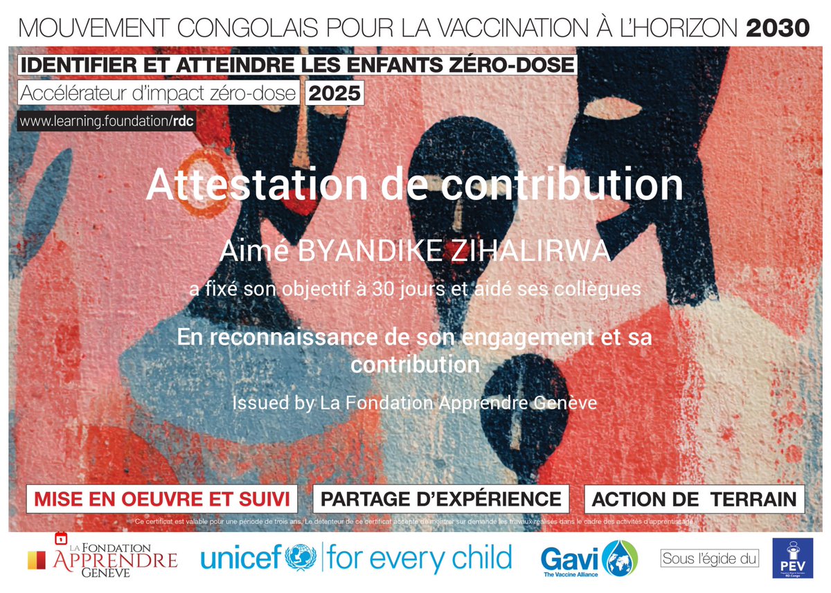 AByandike's tweet photo. Nous ns sommes engagés entant qu’ambassadeur de la fondation apprendre Geneve à travers le projet du mouvement congolais pour la vaccination horizon 2030 

@UNICEFDRC @gavi @Pev_rdcongo @FondationGeneve @CumMedical @KevinSymphorie3 https://t.co/97xefh90v2