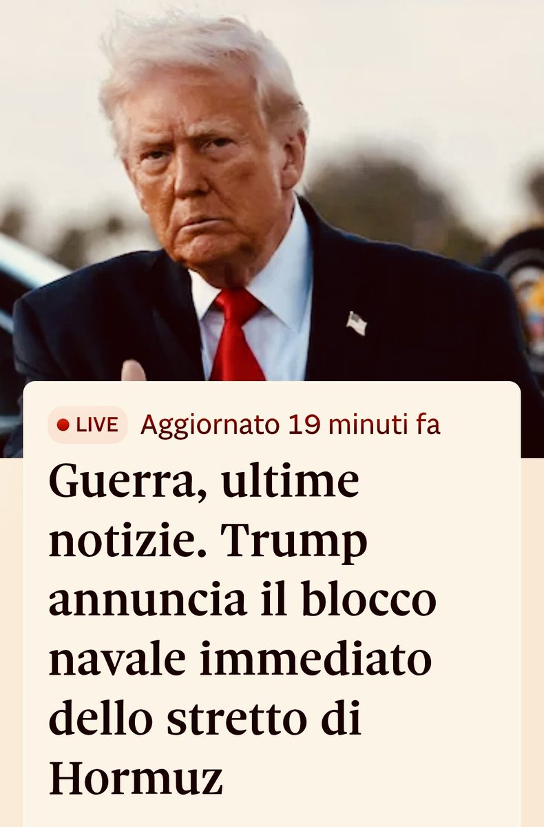 Fa_Papa's tweet photo. BREAKING 🚨
Donald Trump ORDINA il blocco di Hormuz.
Flotte già in posizione.
Missili pronti.
Il Golfo entra in modalità guerra.
La scintilla è partita. Ora si conta il tempo.

#Trump #Iran #USA #War #BloccoNavale https://t.co/0L0sQDbYoy