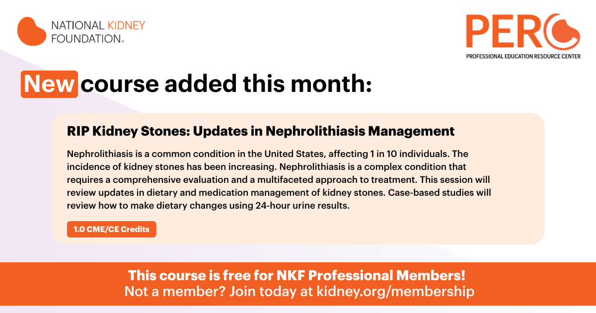 NKF_NephPros's tweet image. Kidney stones affect 1 in 10 individuals and rates are rising.

Stay current with updated approaches to evaluation and management in this new course.

bit.ly/4sVPRVT

#KidneyHealth #Nephrolithiasis