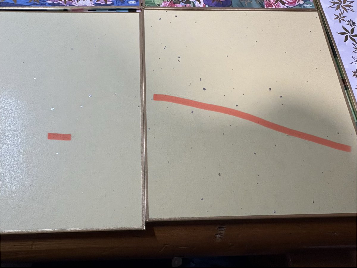 maimai_salt's tweet photo. 【交換/買取】オンゲキ グッズキャンペーン 13弾 Primera Fes箔押し色紙 

譲 : 葵 , 楓 , 茜 , 美亜, 椿
求 : maimai (星咲 > 東雲 >> 小星)

九條 楓、逢坂 茜は開封時に裏面にテープ付着による剥がれ、葵は裏面に少しばかりの凹みができちゃいました🥲(絵には影響なし)

2枚目 左 : 楓　右 : 茜

↓ https://t.co/smOZ7QFnWf