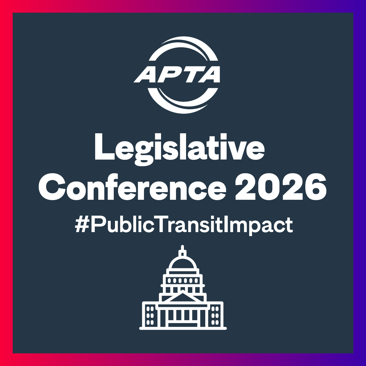 Our members are headed to DC for APTA’s Legislative Conference! Public transportation is one of the smartest investments America can make, and this week is about protecting that progress &amp; keeping our economy moving forward. Follow at #PublicTransitImpact #APTAleg26 #ThatsTransit