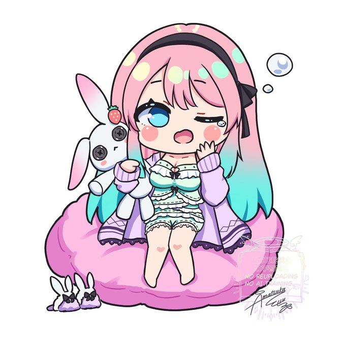 V娘の眠居りぃこちゃんの誕生日記念にSDイラスト描きました🍓🐰
Happy Birthday🎉🎂 