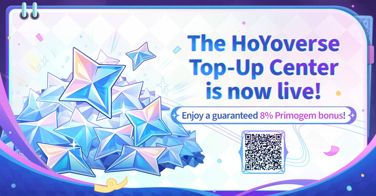Get 300 bonus Primogems on your first purchase from the official HoYoverse Top-Up Center, plus an 8% Primogem bonus (up to 518 bonus Primogems) on your first five purchases!
hoyo.link/ovXxkF1hj