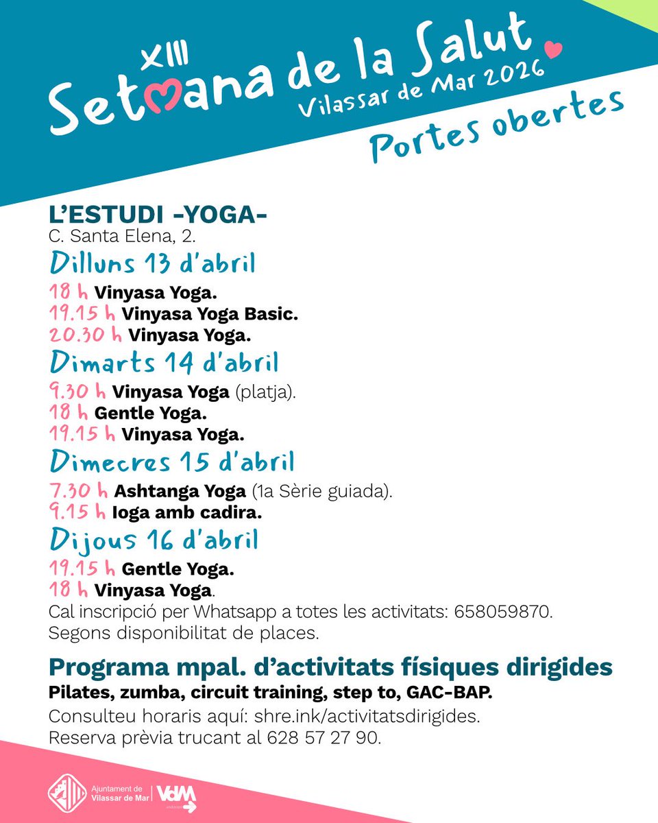 VilassardeMar's tweet image. ♥️ Ja saps què t’espera demà, dilluns 13 d’abril, per la Setmana de la Salut?

ℹ️ Consulta la programació: vilassardemar.cat/actualitat/not…

#VilassardeMar #VdMendavant #setmanadelasalut
