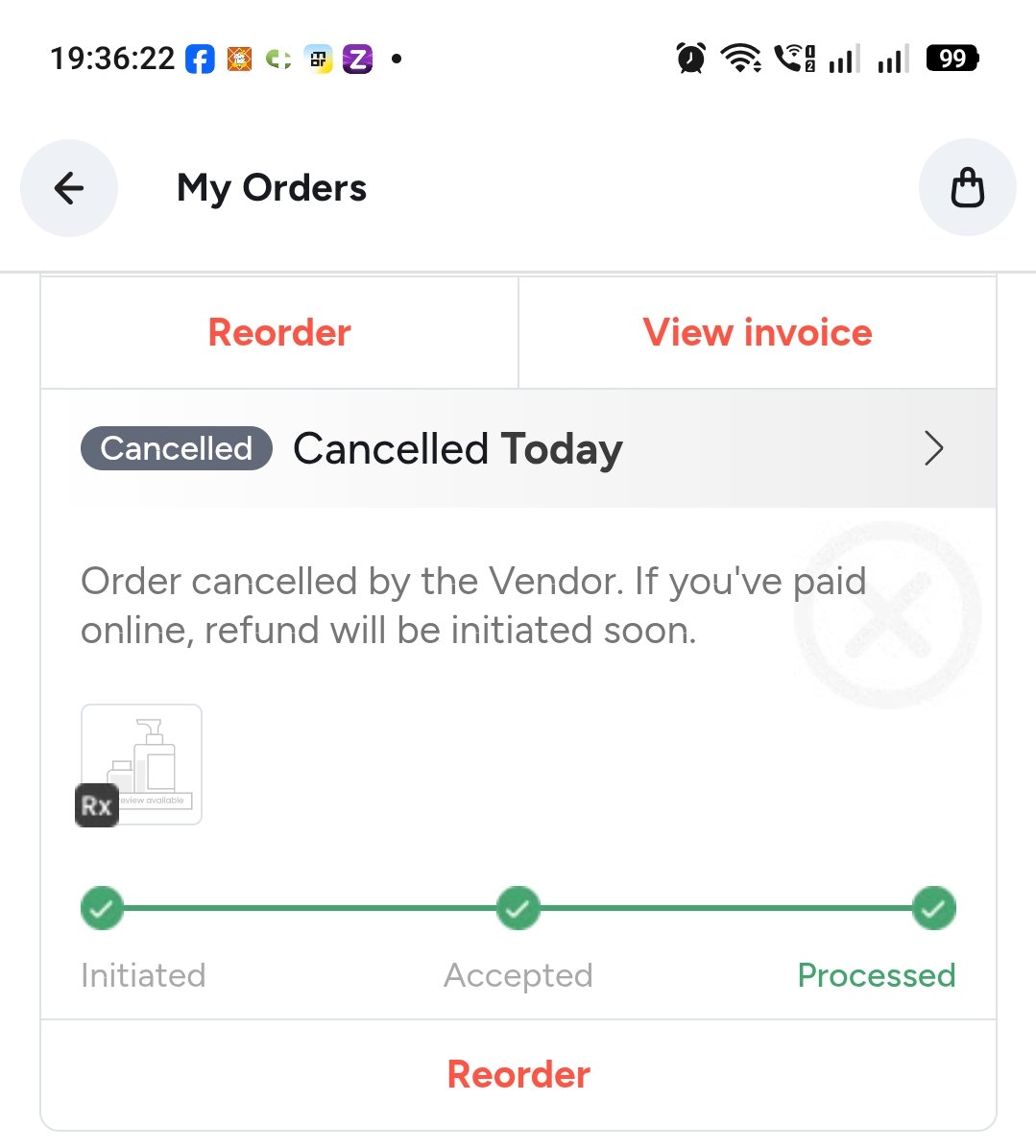 satishdli's tweet photo. Tata 1 mg...Refund will be initiated soon..This is the work culture of Tata 1 mg itgot a licence to play with the healthof people. This was ordeted on 10 April and cancelled today withoutany intimation. https://t.co/eTPTHf06Jq